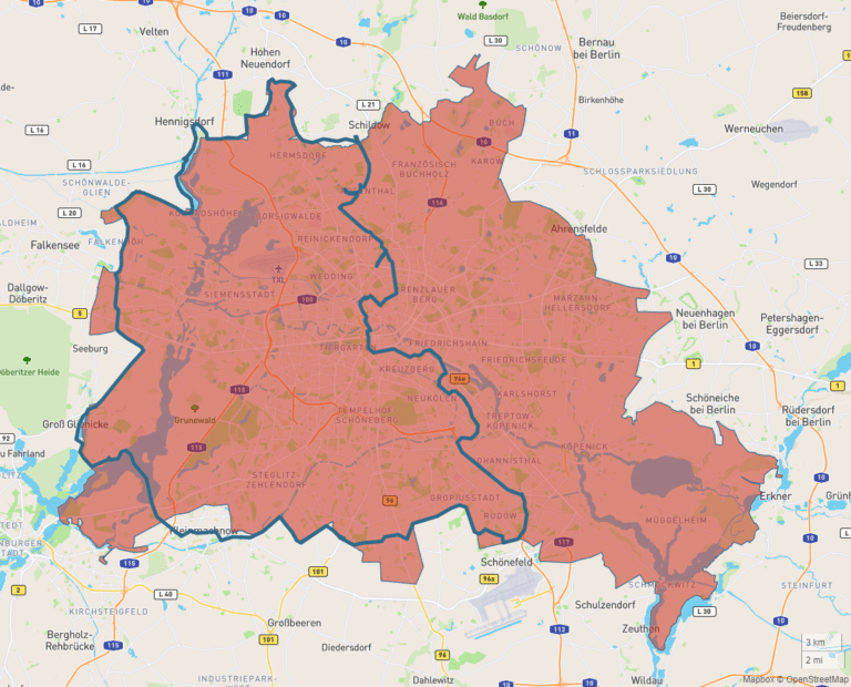 Karte Berlin Mauerweg