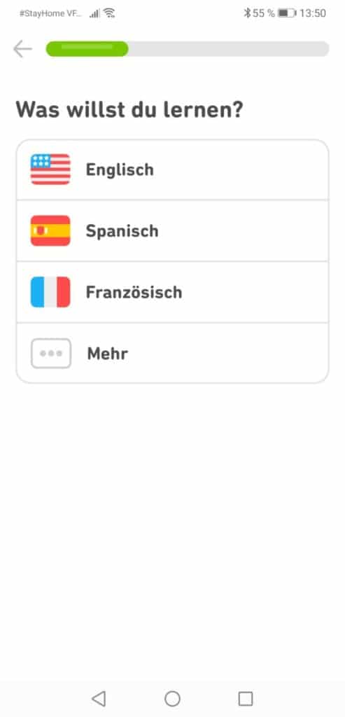 Englisch verbessern duolingo App 1