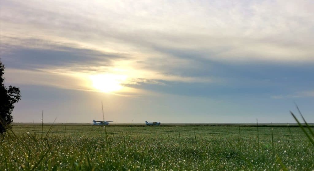 Insel Borkum Flugplatz Morgen