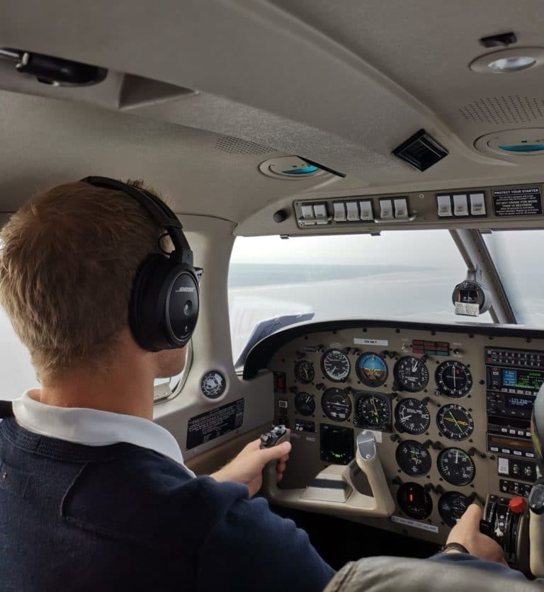 Insel Borkum Leichtflugzeug Pilot